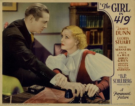 James Dunn, Gloria Stuart - The Girl in 419 - Lobbykarten