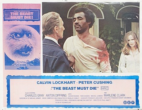 Peter Cushing, Calvin Lockhart, Ciaran Madden - The Beast Must Die - Lobbykaarten