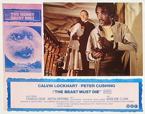 Peter Cushing, Calvin Lockhart - The Beast Must Die - Lobby karty