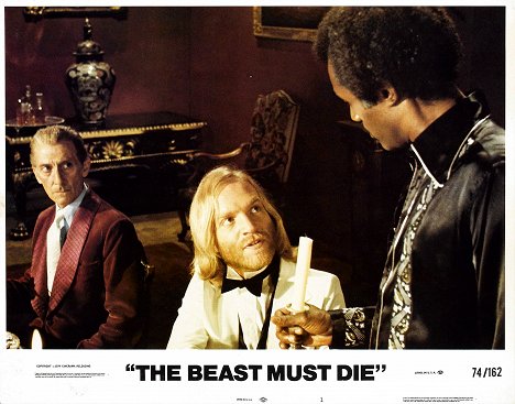 Peter Cushing, Tom Chadbon, Calvin Lockhart - The Beast Must Die - Lobby karty