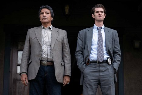 Gil Birmingham, Andrew Garfield - Under the Banner of Heaven - One Mighty and Strong - Photos