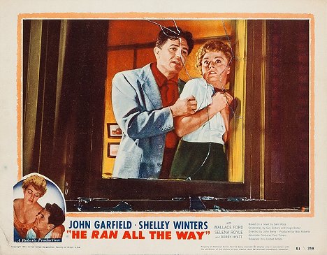 John Garfield, Shelley Winters - He Ran All the Way - Lobby karty