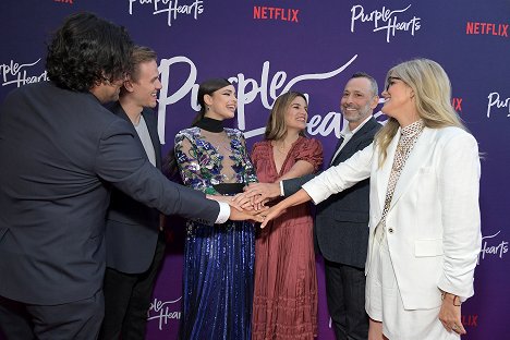 Netflix Purple Hearts special screening at The Bay Theater on July 22, 2022 in Pacific Palisades, California - Sofia Carson, Leslie Morgenstein, Elizabeth Allen Rosenbaum