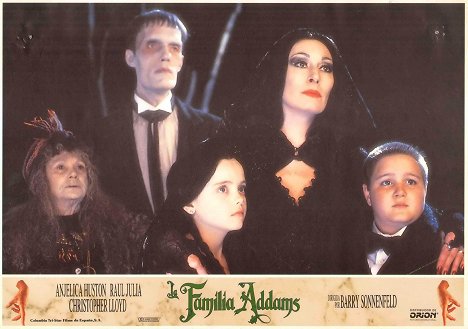 Judith Malina, Carel Struycken, Christina Ricci, Anjelica Huston, Jimmy Workman - Die Addams Family - Lobbykarten