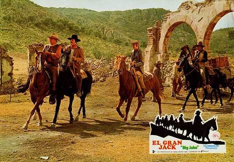 John Wayne, Patrick Wayne, Christopher Mitchum - Big Jake - Lobbykaarten