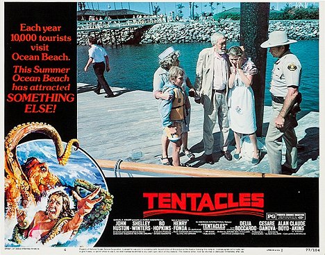 Shelley Winters, John Huston, Claude Akins - Tentáculos - Cartões lobby