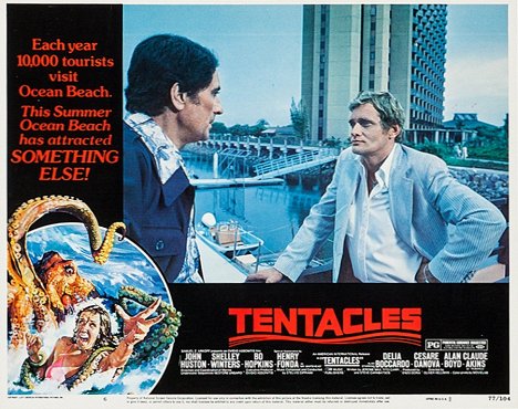 Cesare Danova, Bo Hopkins - Tentacles - Lobby Cards