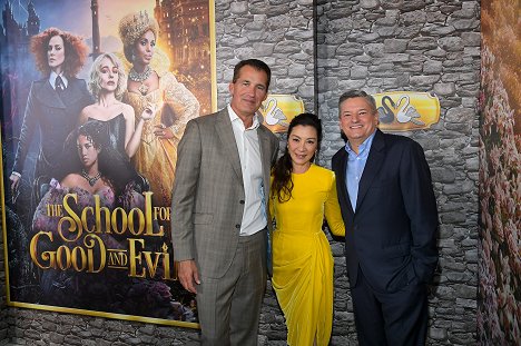 World Premiere Of Netflix's The School For Good And Evil at Regency Village Theatre on October 18, 2022 in Los Angeles, California - Scott Stuber, Michelle Yeoh, Ted Sarandos - The School for Good and Evil - Events