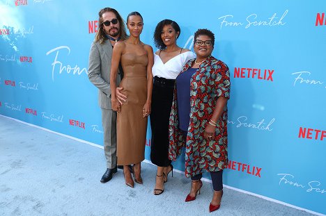 Netflix's From Scratch Special Screening at Netflix Tudum Theater on October 17, 2022 in Los Angeles, California - Marco Perego Saldana, Zoe Saldana, Tembi Locke, Attica Locke - From Scratch - Veranstaltungen