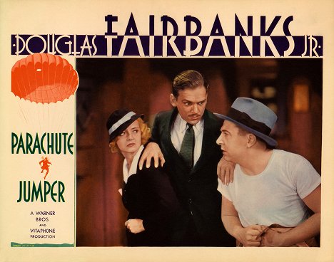 Bette Davis, Douglas Fairbanks Jr., Frank McHugh - Parachute Jumper - Lobby karty