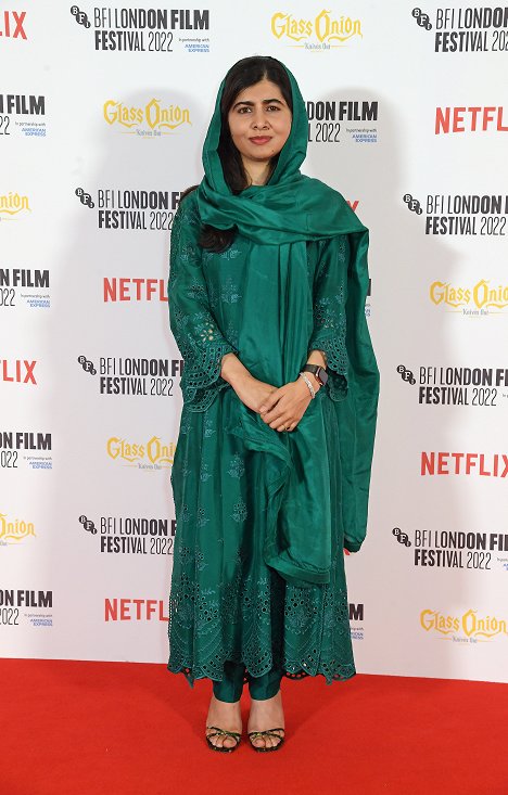 BFI London Film Festival closing night gala for "Glass Onion: A Knives Out Mystery" at The Royal Festival Hall on October 16, 2022 in London, England - Malala Yousafzai - Glass Onion: A Knives Out Mystery - De eventos