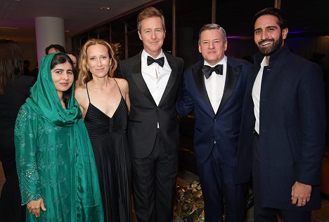 BFI London Film Festival closing night gala for "Glass Onion: A Knives Out Mystery" at The Royal Festival Hall on October 16, 2022 in London, England - Malala Yousafzai, Shauna Robertson, Edward Norton, Ted Sarandos - Glass Onion: A Knives Out Mystery - Events