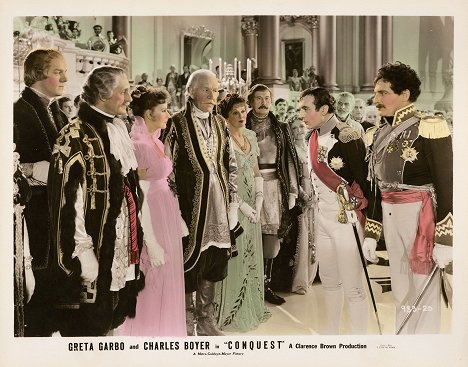 Greta Garbo, Henry Stephenson, Charles Boyer - Conquest - Lobbykaarten