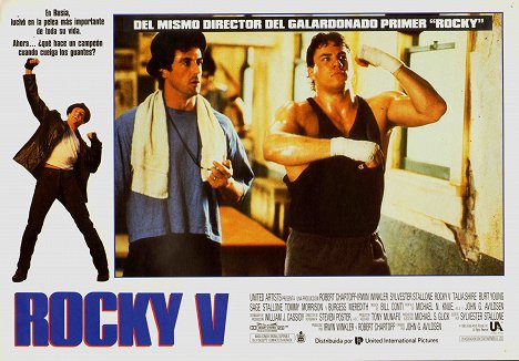 Sylvester Stallone, Tommy Morrison - Rocky V - Cartes de lobby
