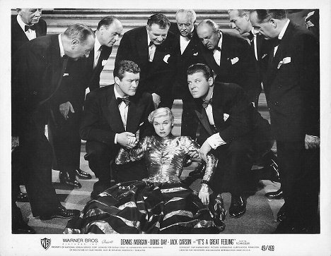 Dennis Morgan, Doris Day, Jack Carson - Judy erobert Hollywood - Lobbykarten
