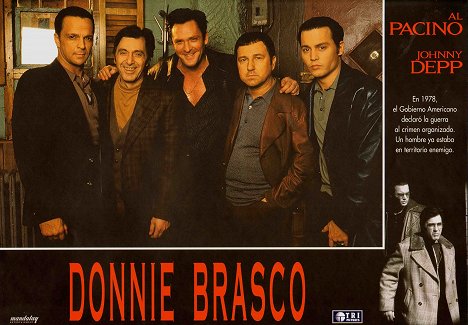 James Russo, Al Pacino, Michael Madsen, Bruno Kirby, Johnny Depp - Donnie Brasco - Lobbykarten