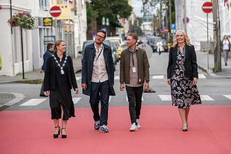 Screening at The 51st Norwegian International Film Festival in Haugesund. - Christian Arhoff, Robin Hounisen, Tonje Hardersen - Viktor mod verden - Rendezvények