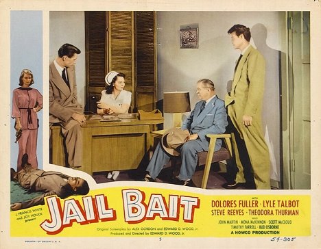 Lyle Talbot, Steve Reeves - Jailbait - Lobbykarten