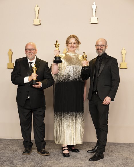Josh Weston, Nadia Stacey, Mark Coulier - Ceremonia de los Oscar 2024 - Promoción