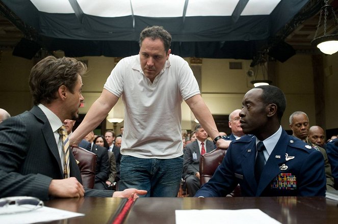 Iron Man 2 - Dreharbeiten - Robert Downey Jr., Jon Favreau, Don Cheadle