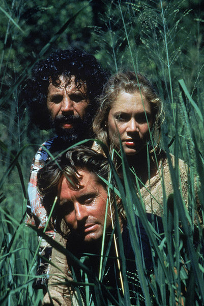 Miłość, szmaragd i krokodyl - Z filmu - Alfonso Arau, Michael Douglas, Kathleen Turner