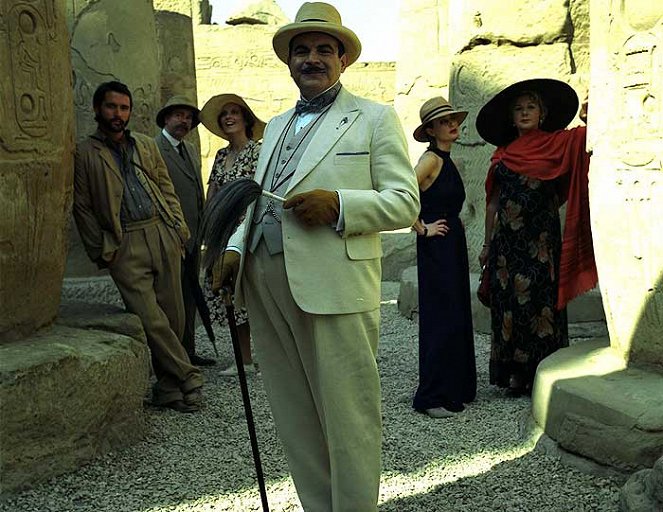 Poirot - Śmierć na Nilu - Z filmu - Alastair Mackenzie, Steve Pemberton, Daisy Donovan, David Suchet, Zoe Telford, Barbara Flynn
