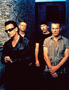 Live 8 - Filmfotos - Bono, Adam Clayton, Larry Mullen Jr., The Edge