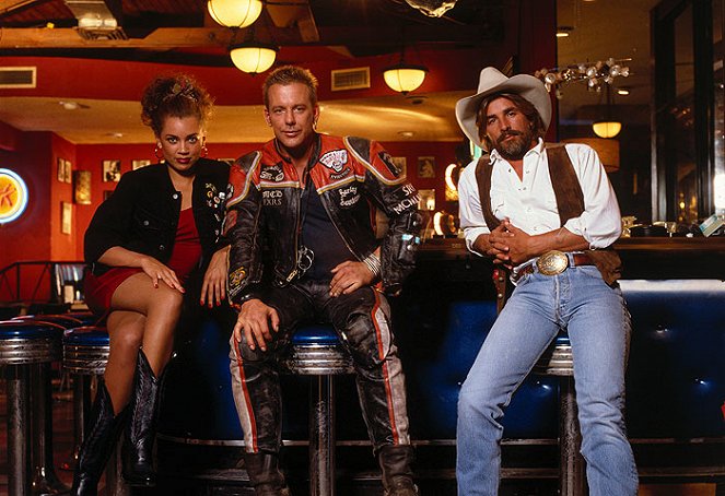 Harley Davidson und der Marlboro-Mann - Werbefoto - Vanessa Williams, Mickey Rourke, Don Johnson
