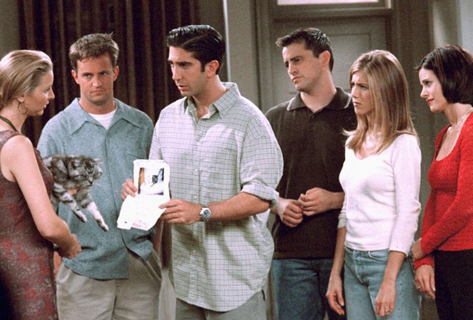 Friends - The One with the Cat - Photos - Lisa Kudrow, Matthew Perry, David Schwimmer, Matt LeBlanc, Jennifer Aniston, Courteney Cox