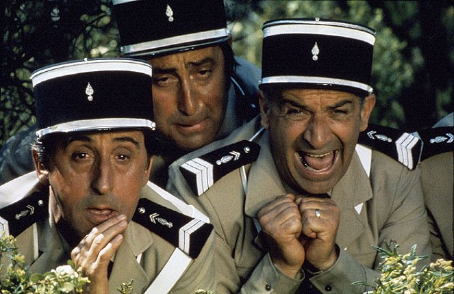 Četník ve výslužbě - Z filmu - Jean Lefebvre, Guy Grosso, Louis de Funès