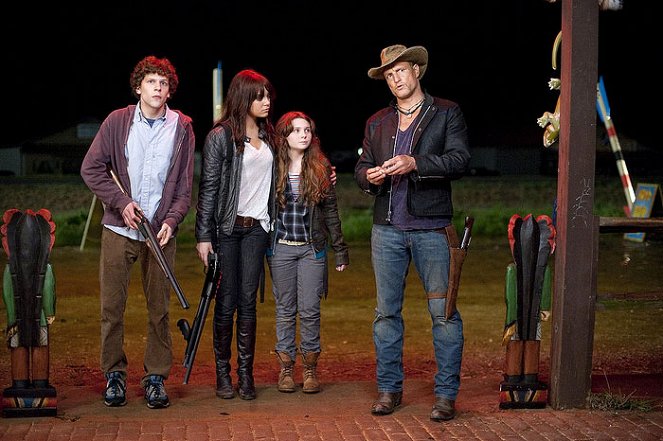Zombieland - Filmfotos - Jesse Eisenberg, Emma Stone, Abigail Breslin, Woody Harrelson