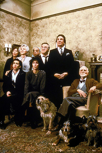 Mondsüchtig - Werbefoto - Julie Bovasso, Olympia Dukakis, Louis Guss, Vincent Gardenia, Danny Aiello, Nicolas Cage, Cher, Feodor Chaliapin Jr.