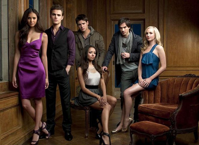 The Vampire Diaries - Season 1 - Promokuvat - Nina Dobrev, Paul Wesley, Steven R. McQueen, Kat Graham, Ian Somerhalder, Candice King