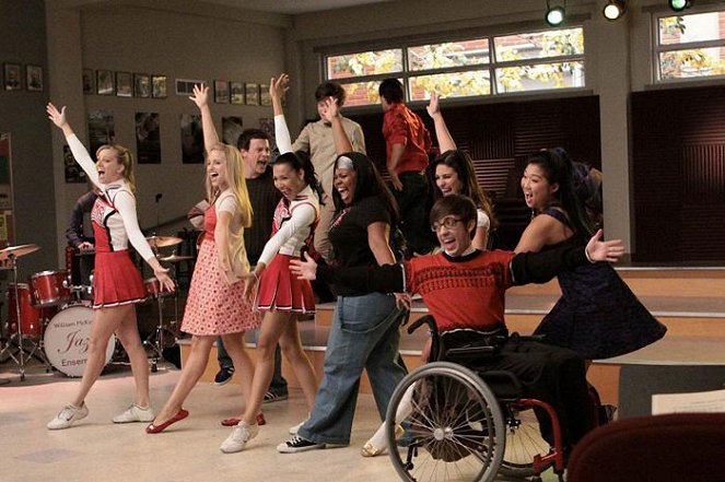 Glee - De la película - Heather Morris, Dianna Agron, Cory Monteith, Naya Rivera, Chris Colfer, Amber Riley, Lea Michele, Kevin McHale, Jenna Ushkowitz