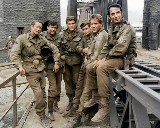 Die Brücke von Remagen - Dreharbeiten - Matt Clark, Steve Sandor, Bo Hopkins, George Segal, Ben Gazzara