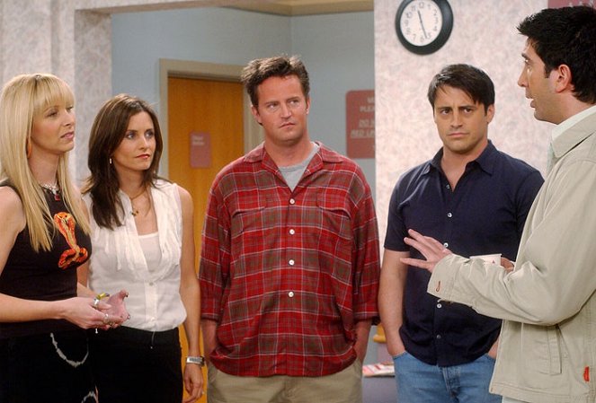 Friends - The One Where Rachel Has a Baby: Part 1 - Van film - Lisa Kudrow, Courteney Cox, Matthew Perry, Matt LeBlanc, David Schwimmer