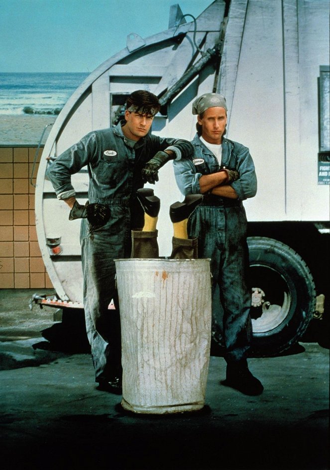 Men at Work - Werbefoto - Charlie Sheen, Emilio Estevez