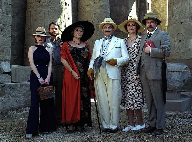 Poirot - Śmierć na Nilu - Z filmu - Zoe Telford, Alastair Mackenzie, Barbara Flynn, David Suchet, Daisy Donovan, Steve Pemberton