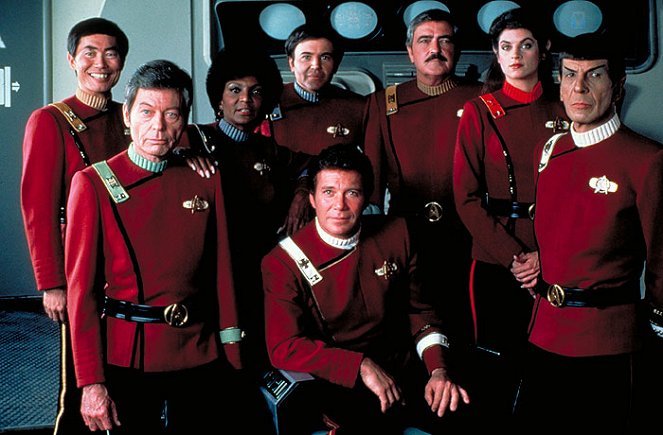 Star Trek II: Gniew Khana - Promo - George Takei, DeForest Kelley, Nichelle Nichols, Walter Koenig, William Shatner, James Doohan, Kirstie Alley, Leonard Nimoy