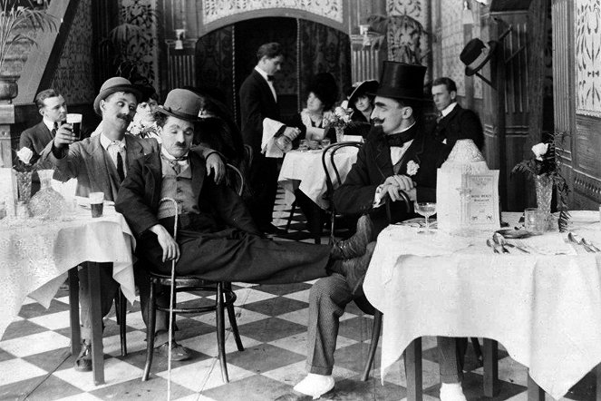 Chaplin na námluvách - Z filmu - Ben Turpin, Edna Purviance, Charlie Chaplin