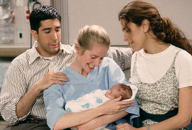 Friends - Season 1 - The One with the Birth - Photos - David Schwimmer, Jane Sibbett, Jessica Hecht