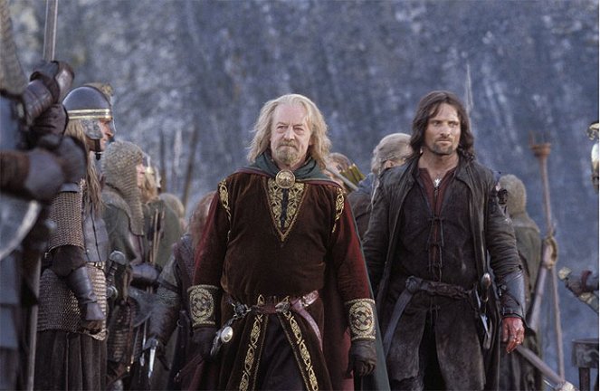 Władca Pierścieni: Dwie Wieże - Z filmu - Bernard Hill, Viggo Mortensen