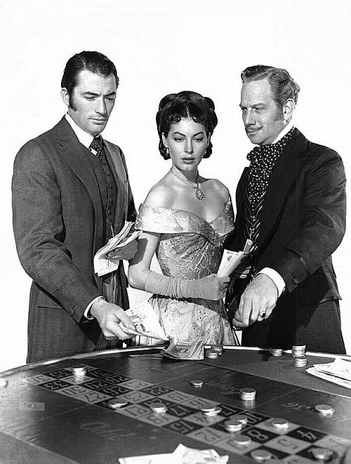 Der Spieler - Werbefoto - Gregory Peck, Ava Gardner, Melvyn Douglas