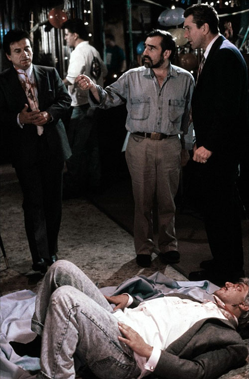 Les Affranchis - Tournage - Joe Pesci, Martin Scorsese, Robert De Niro, Frank Vincent