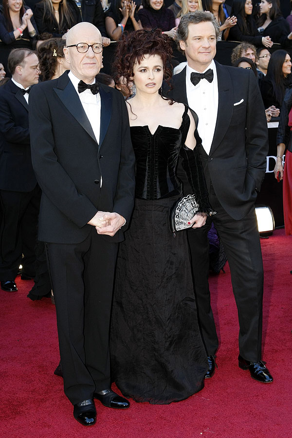 83. Annual Academy Awards - Z akcií - Red Carpet - Geoffrey Rush, Helena Bonham Carter, Colin Firth
