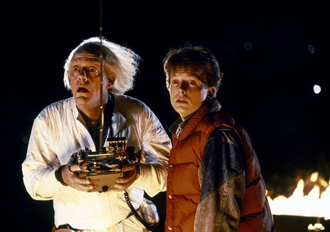 Zurück in die Zukunft - Filmfotos - Christopher Lloyd, Michael J. Fox