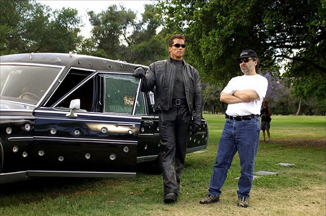 Terminator 3: Koneiden kapina - Kuvat kuvauksista - Arnold Schwarzenegger, Jonathan Mostow