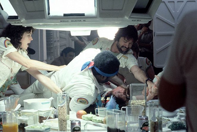 Alien - Das unheimliche Wesen aus einer fremden Welt - Dreharbeiten - Sigourney Weaver, Tom Skerritt