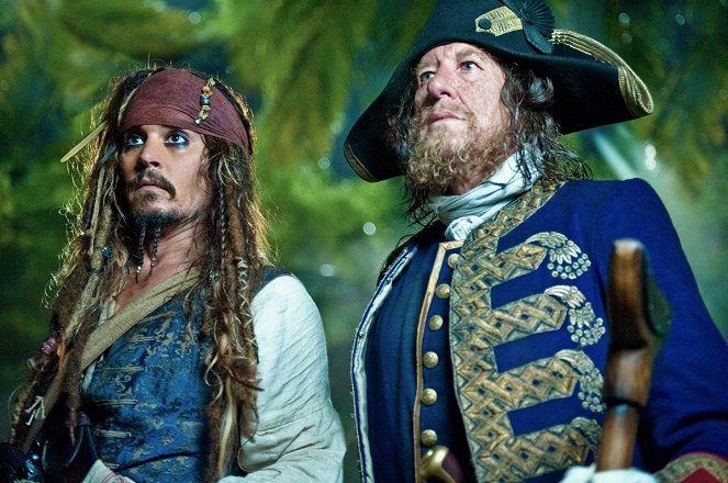 Piratas das Caraíbas - Por Estranhas Marés - Do filme - Johnny Depp, Geoffrey Rush