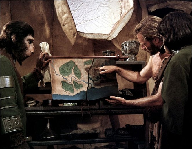 Planet der Affen - Filmfotos - Roddy McDowall, Charlton Heston, Kim Hunter